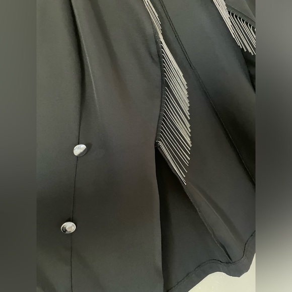 SHEIN curve love Black dress Vest with silver Fringe Accents and buttons 2XL - Picture 5 of 11